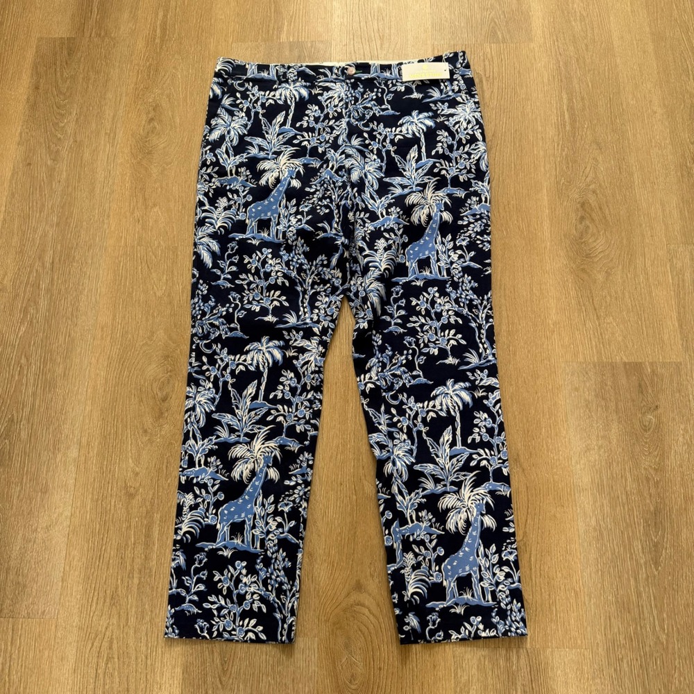 Lilly Pulitzer Mizner Pant Mens 42 Low Tide Navy Tall Tales Giraffe Print NWT